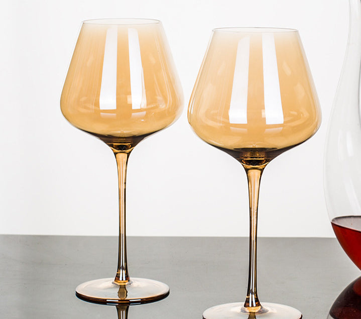 Amber glass tall red wine glass Nordic wine glass decanter set