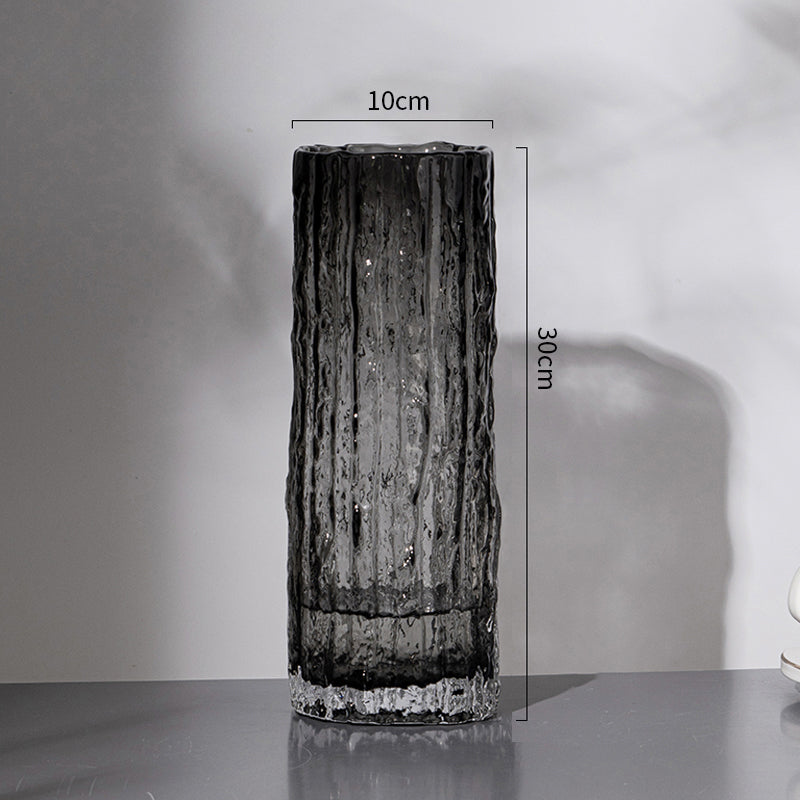 Glacier Vase Glass Transparent Flower Arrangement Living Room Dining Table Ornament | Extreme Frozen