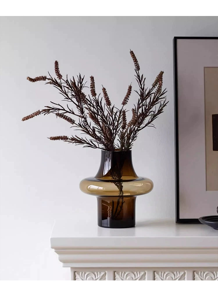 Vase light luxury medieval glass tabletop ornament high-end living room decoration | Focus