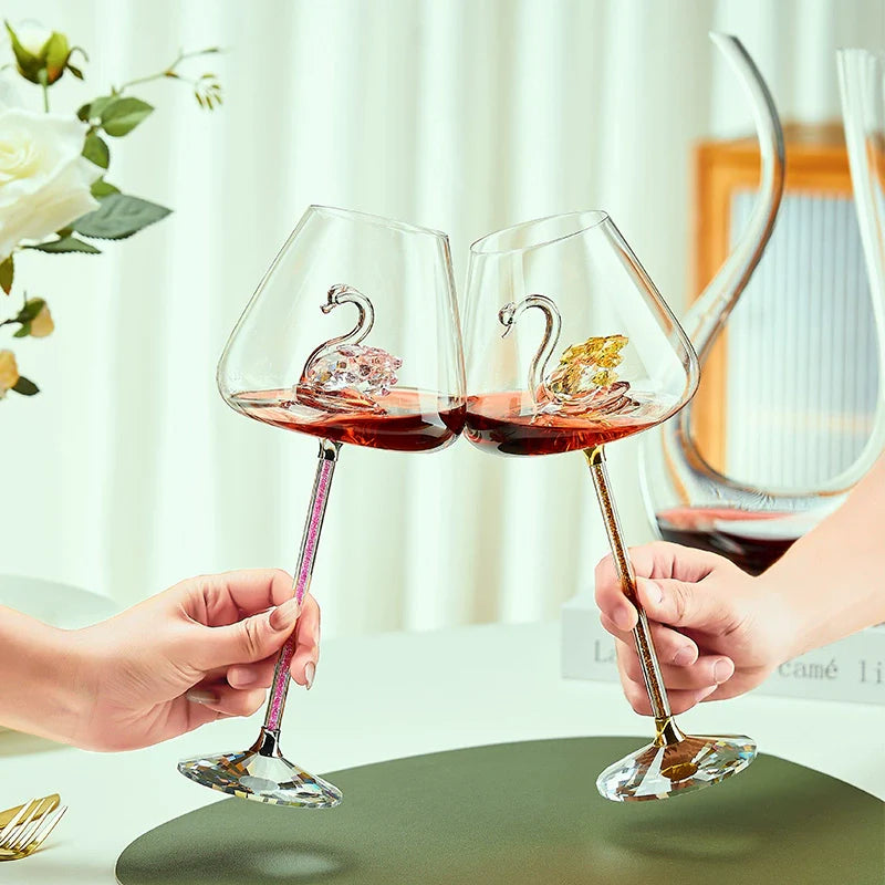 High-end crystal red wine glass set, household goblet wine glass souvenir