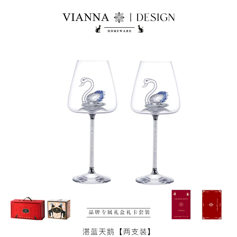 High-end crystal red wine glass set, household goblet wine glass souvenir