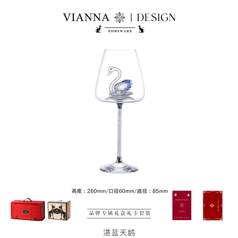 High-end crystal red wine glass set, household goblet wine glass souvenir