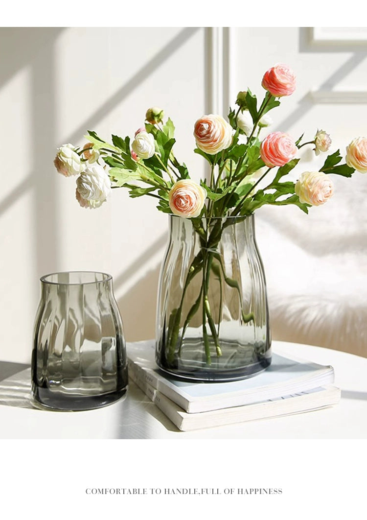 Light luxury transparent glass vase ornament living room table placement | Manta