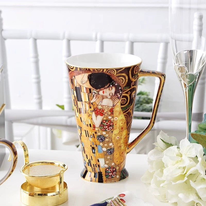 Afternoon Tea Mug European Small Luxury Cup Rimt Famous Painting Gift Box