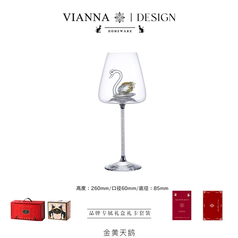 High-end crystal red wine glass set, household goblet wine glass souvenir