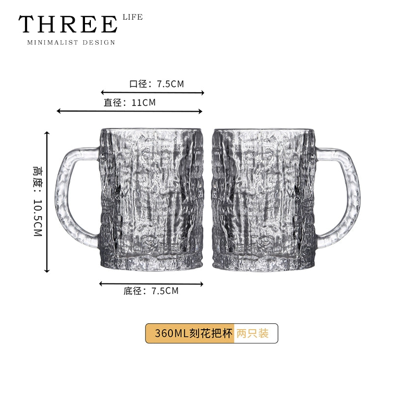 Premium Sense Draft Beer Cup with Handle Large Capacity Crystal Glass Set | Bark