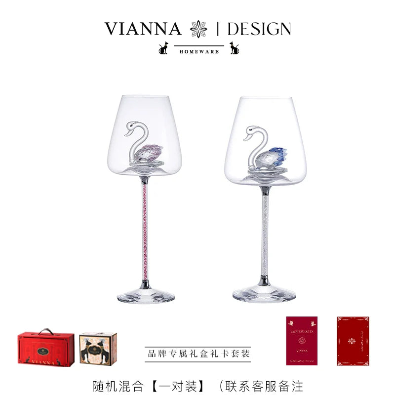 High-end crystal red wine glass set, household goblet wine glass souvenir