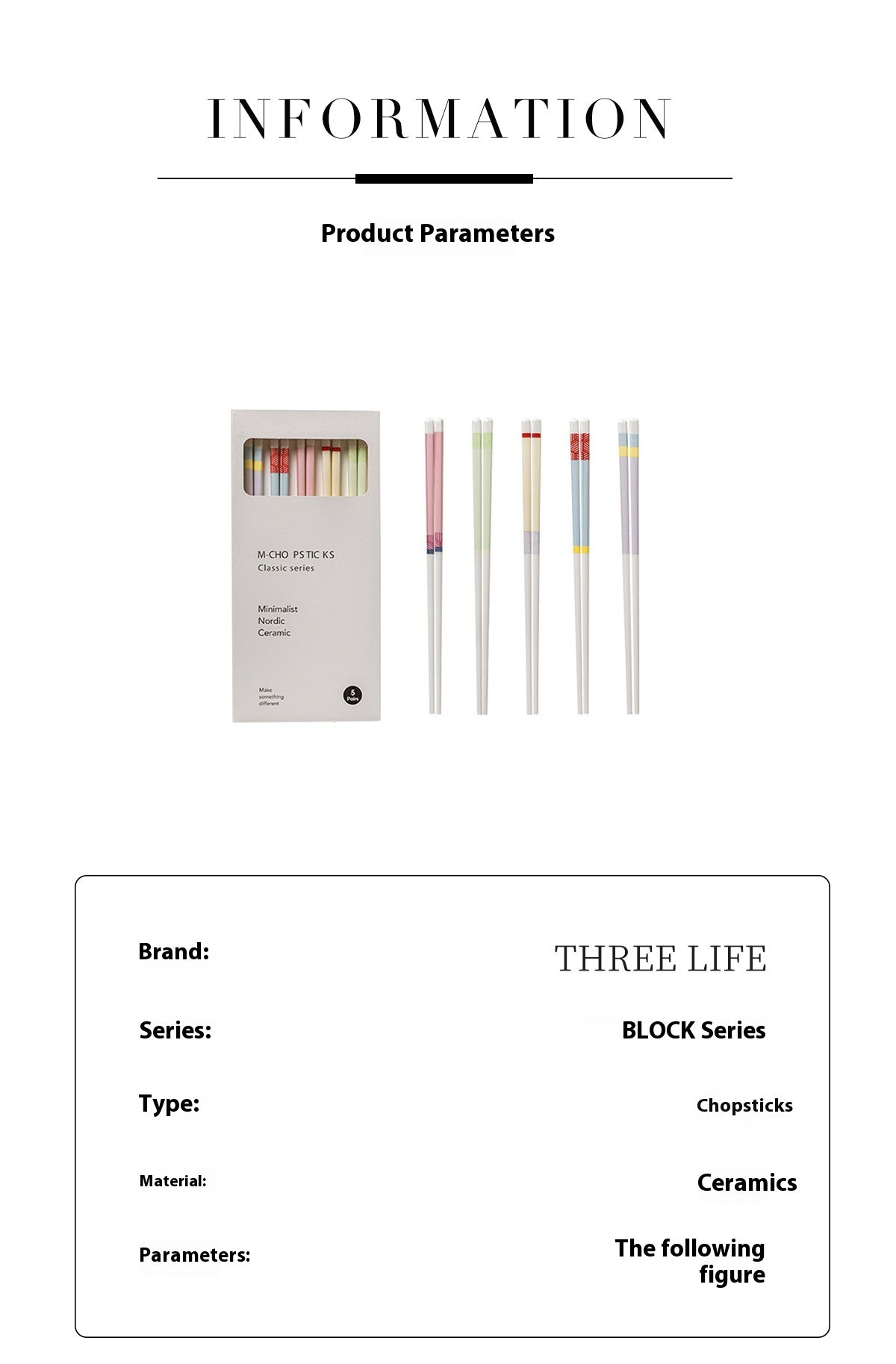 Tlife · Block · Essstäbchen aus Keramik, hochwertig, antibakteriell und schimmelresistent, für eine Person, ein Essstäbchen, hitzebeständig, japanischer Stil | Farbabstimmung