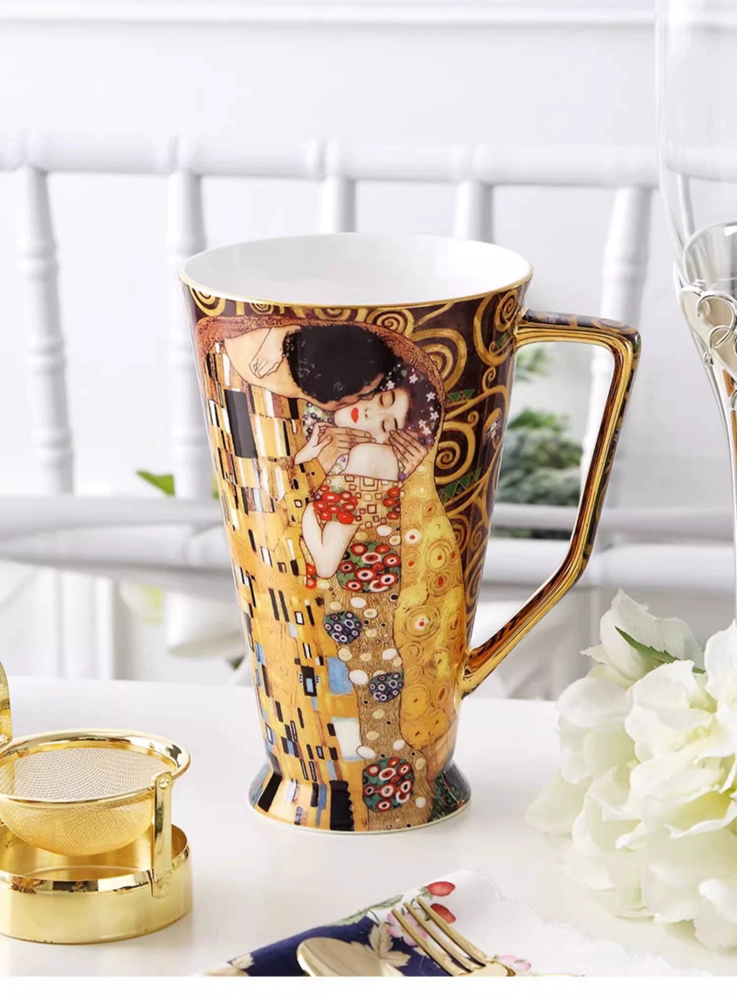 Afternoon Tea Mug European Small Luxury Cup Rimt Famous Painting Gift Box