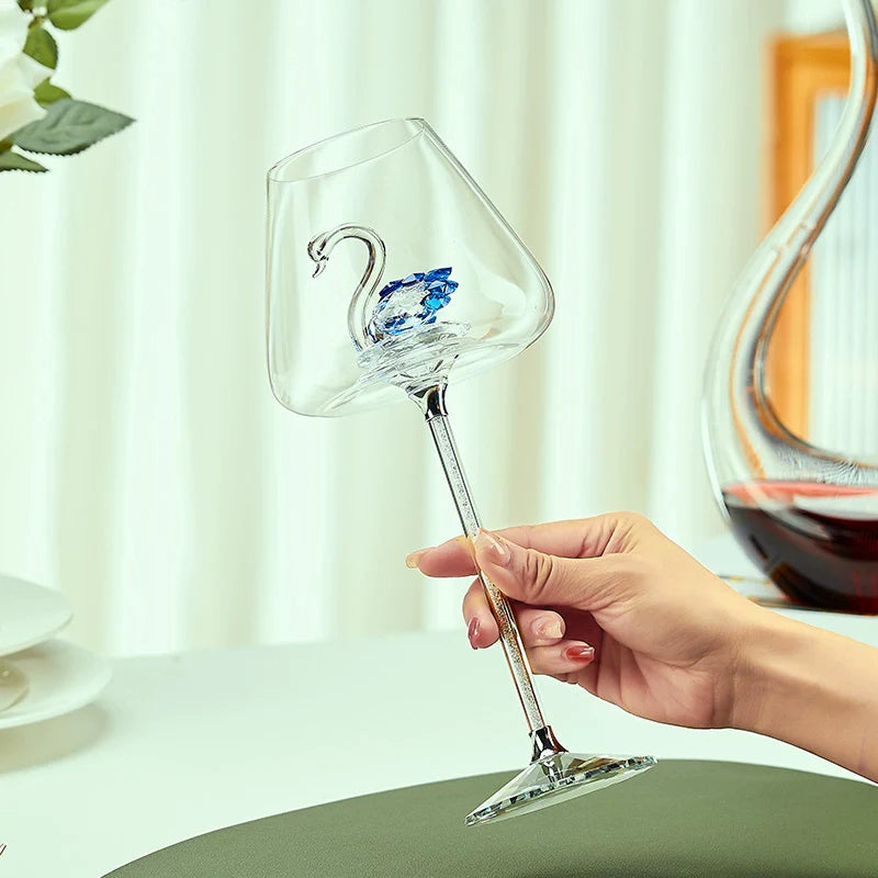 High-end crystal red wine glass set, household goblet wine glass souvenir