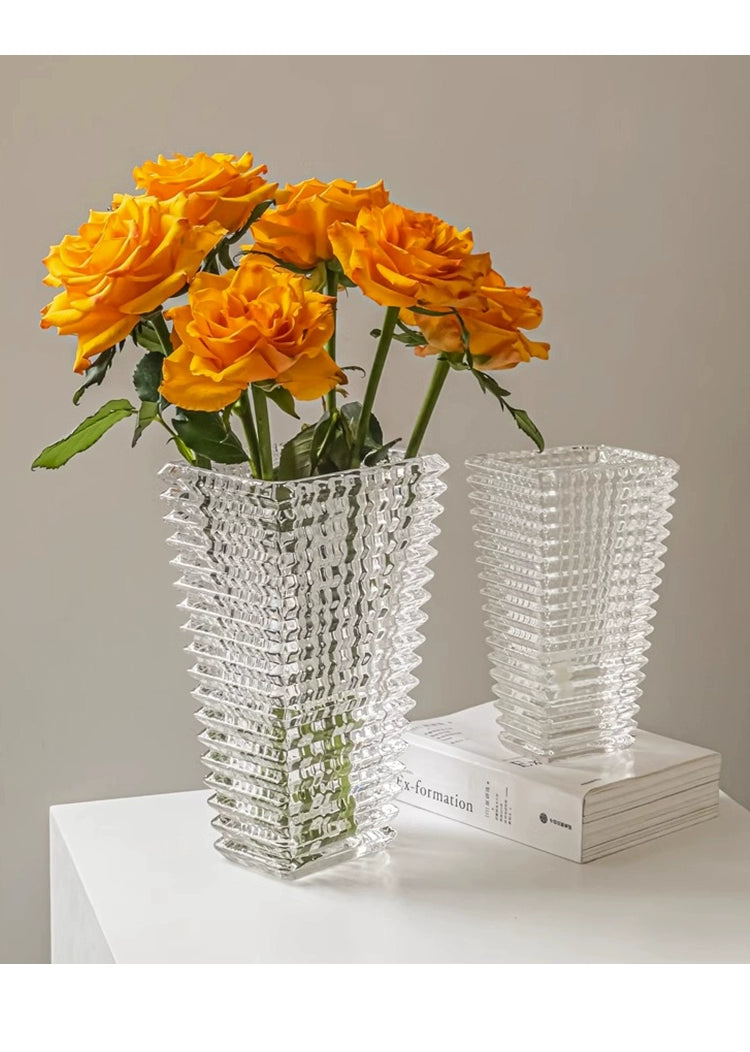 Vase ornament Living room flower arrangement glass transparent water nourishes light luxury and high-end sense | Bright