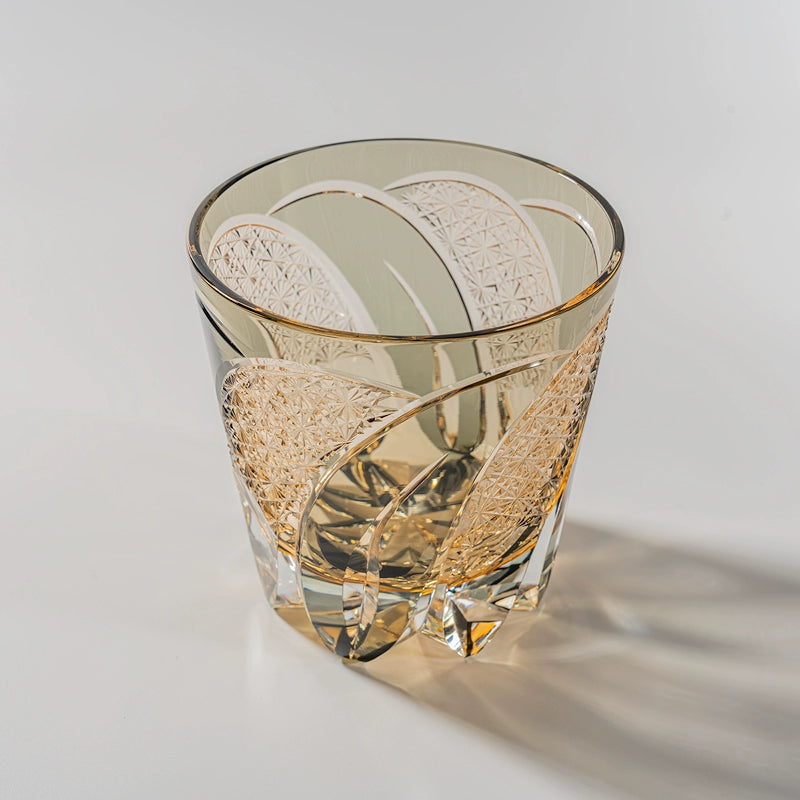 Edo Cut Moon Rainbow Lock Cup Handmade Crystal Cup Foreign Wine Cup Whisky Glass Premium