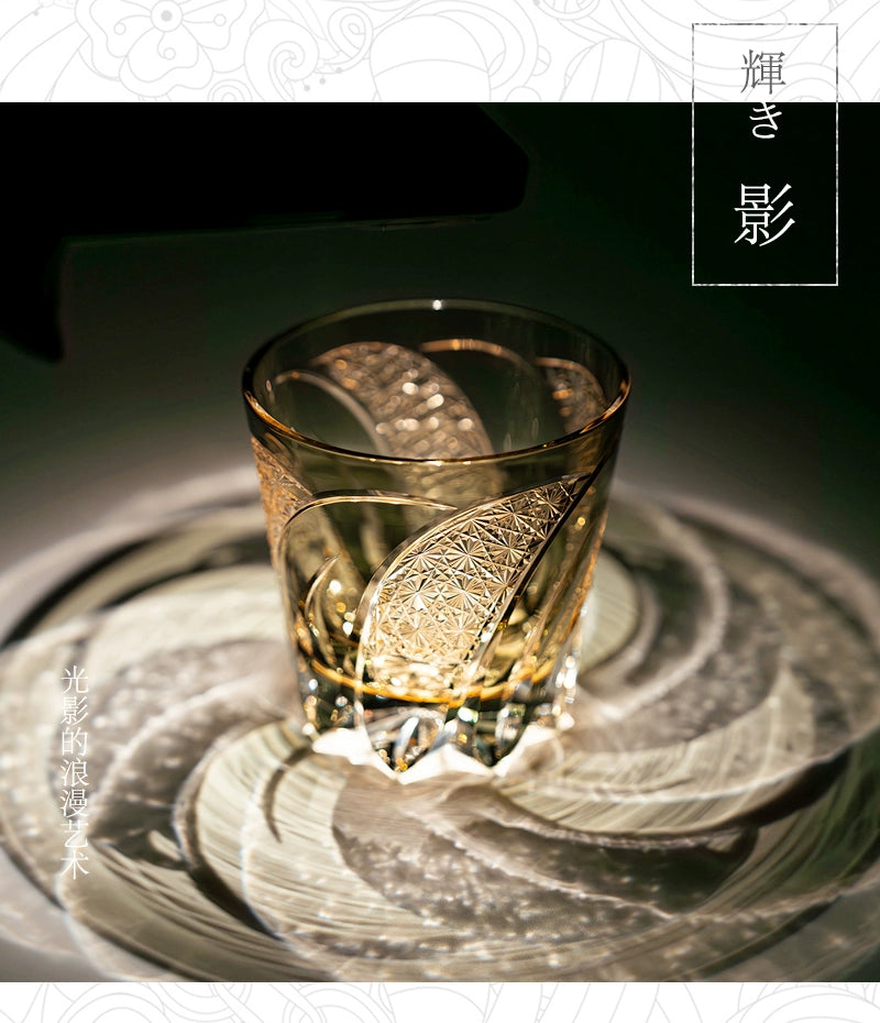 Edo Cut Moon Rainbow Lock Cup Handmade Crystal Cup Foreign Wine Cup Whisky Glass Premium