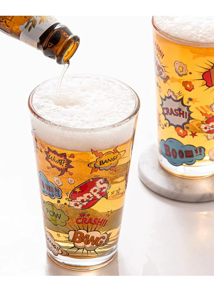 Glass Creative Heat-resistant Milk Drink Cup Printed Beer Cup | Exploding Flower
