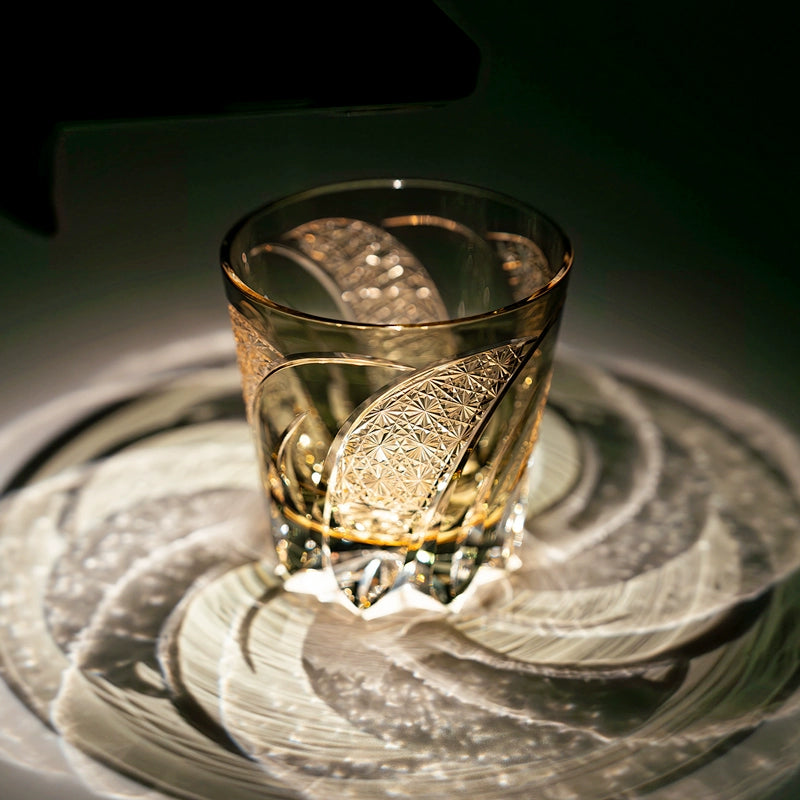 Edo Cut Moon Rainbow Lock Cup Handmade Crystal Cup Foreign Wine Cup Whisky Glass Premium