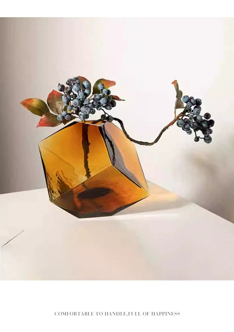 Vase concave Rubik's Cube hydroponic glass flower ware home light luxury ornament | Rubik's Cube
