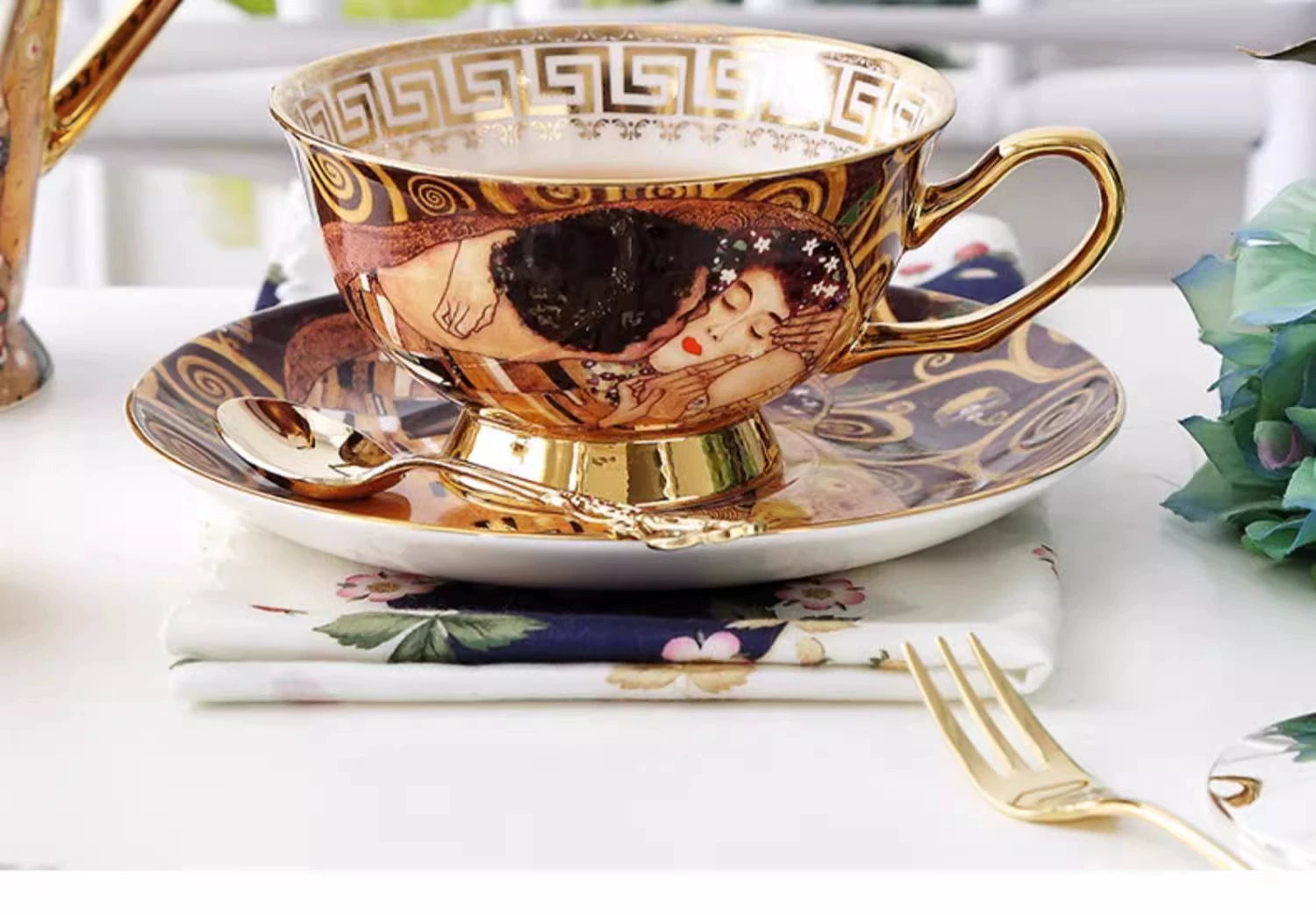 Afternoon Tea Mug European Small Luxury Cup Rimt Famous Painting Gift Box