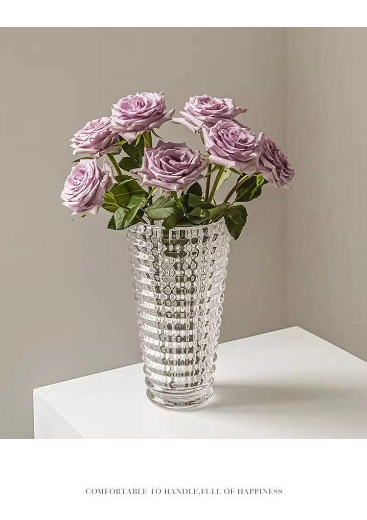 Vase ornament Living room flower arrangement glass transparent water nourishes light luxury and high-end sense | Bright