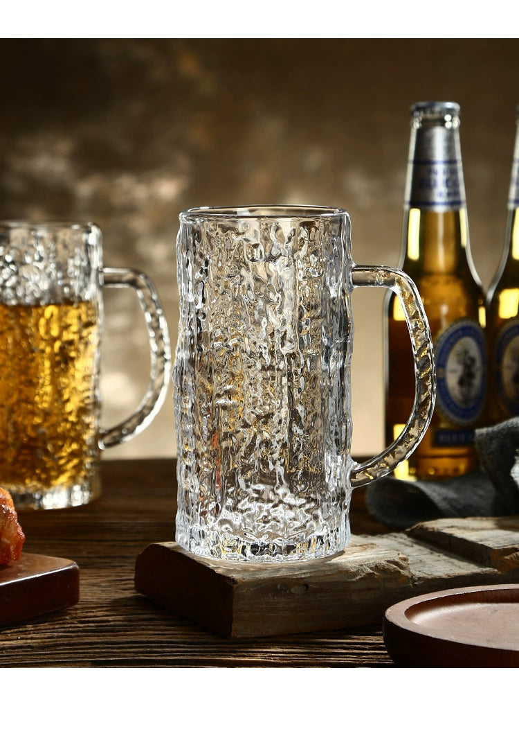 Premium Sense Draft Beer Cup with Handle Large Capacity Crystal Glass Set | Bark