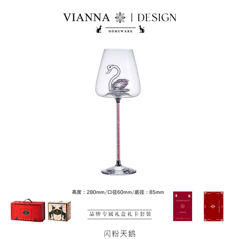 High-end crystal red wine glass set, household goblet wine glass souvenir