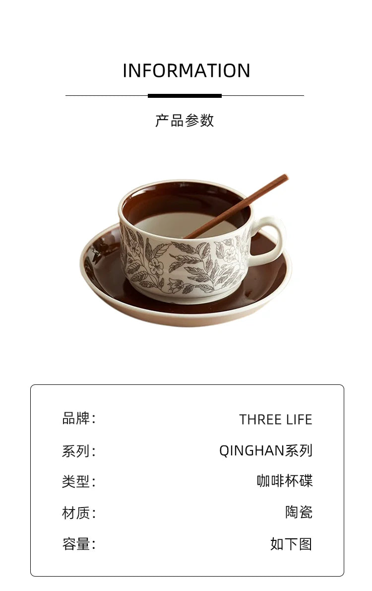 Cups Medieval Coffee Cups and Saucers Delicate Household Ceramic Cup Set French | Qinghan