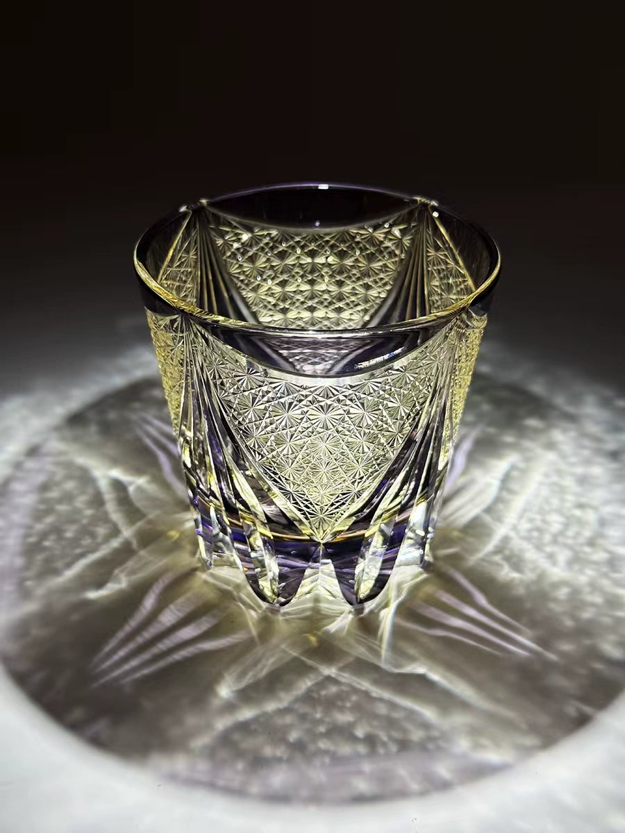 Edo Cezi Sanctuary Purple Ice Hand-carved Whiskey Crystal Cup Glass Wine Glass High-end Gift Gift