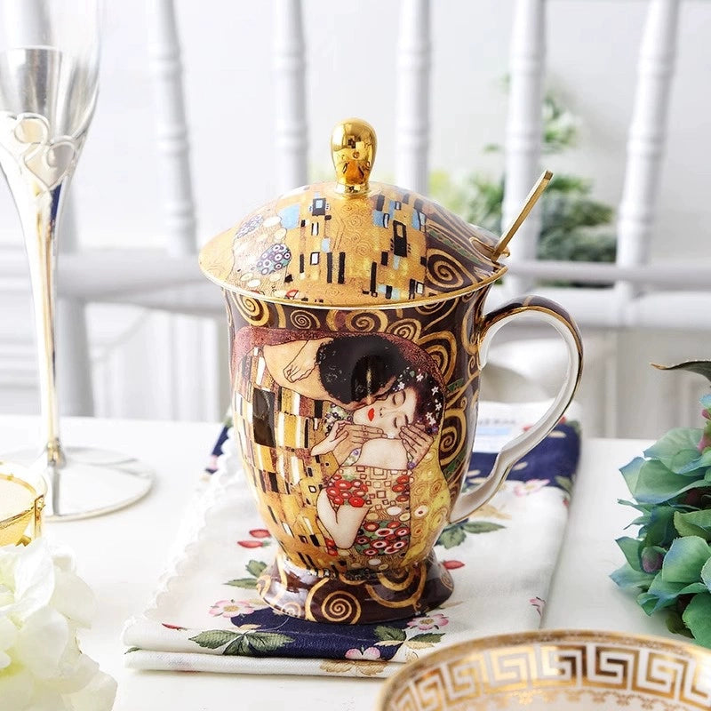 Afternoon Tea Mug European Small Luxury Cup Rimt Famous Painting Gift Box