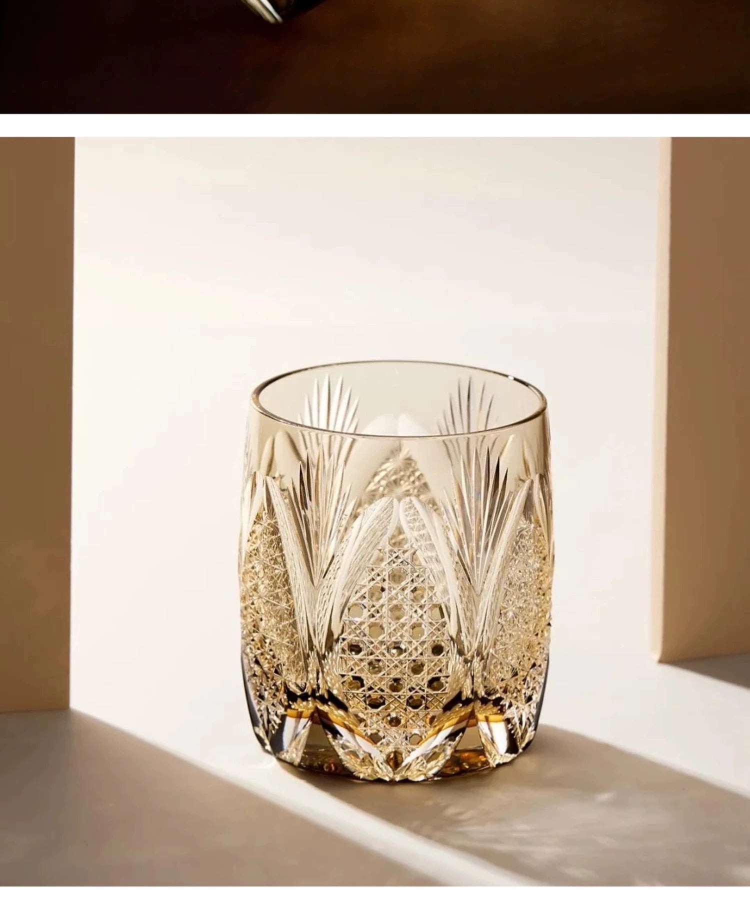 Edo cut white rime crystal wine glass hand-carved glass whiskey foreign wine cup free gift box