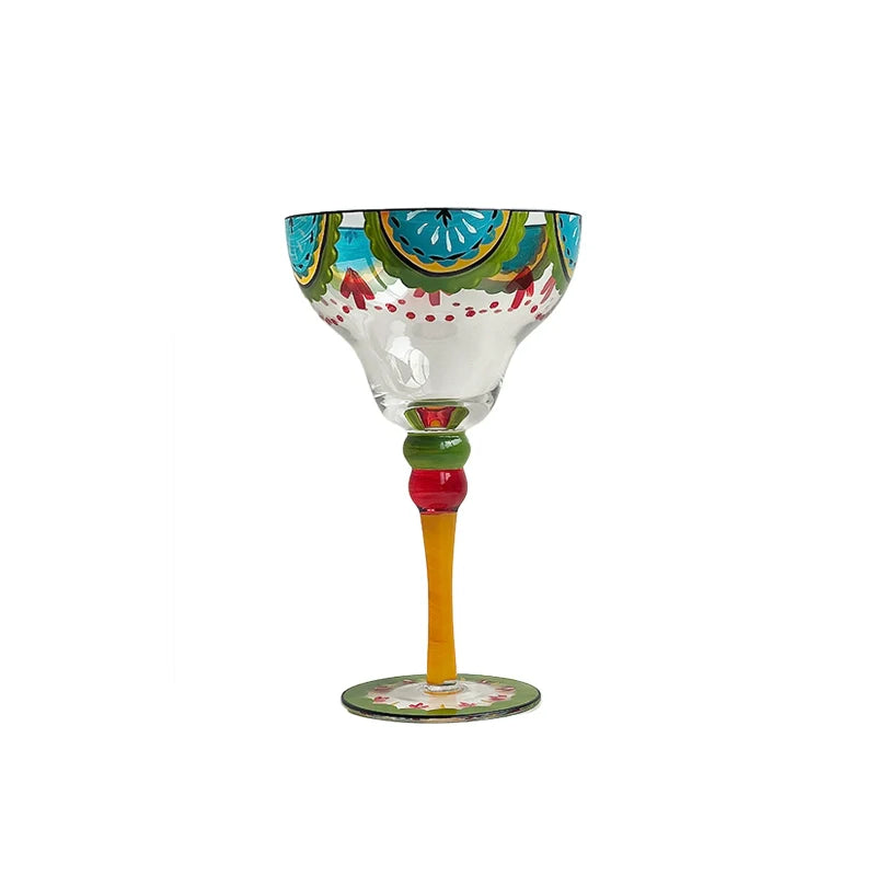 High-value hand-painted stained glass red wine glass cocktail glass birthday gift
