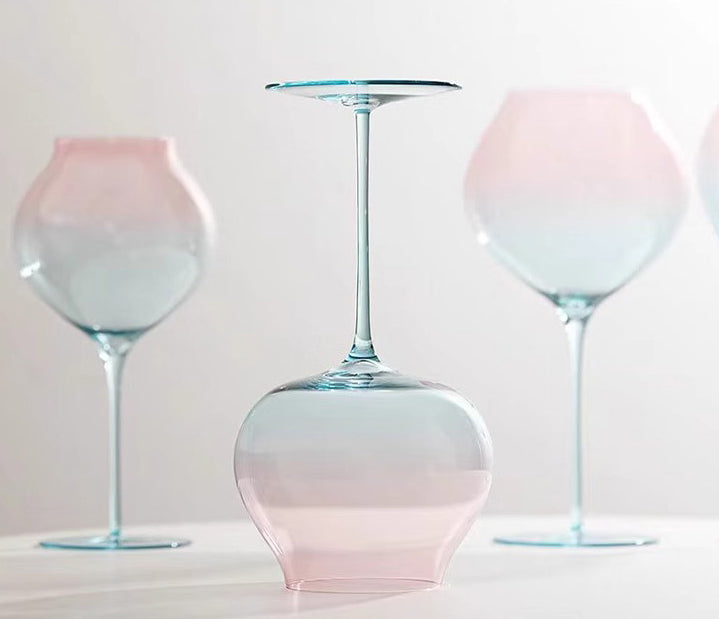 Light luxury gradual change glass tall wine glass household personalized red wine glass wine glass