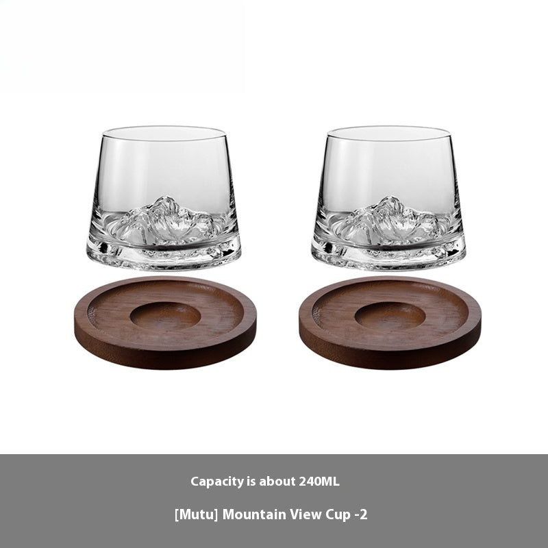 Cup with Japanese Whiskey Glass Guanshan Cup Crystal Glass Snow Mountain Cup | Yuman