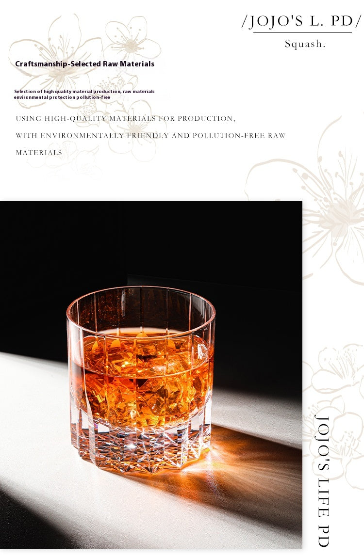 European wine glass transparent glass engraved cut cup | Remember