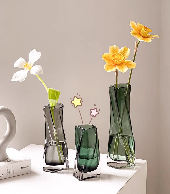 Tlife · Beauty · Vase Light Luxury High-end Ornament Flower Arrangement Living Room Glass Creative Art | Ermei