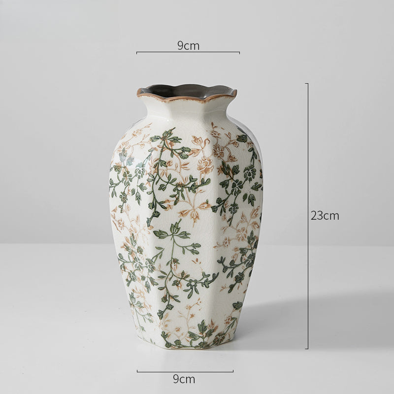 Vase retro star anise ceramic ice crack ornament living room new Chinese style | Linglong
