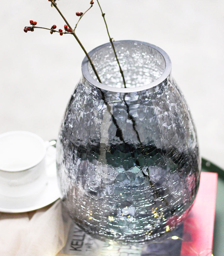 Creative light luxury cracked glass flower arrangement transparent home decoration | Ice flowers