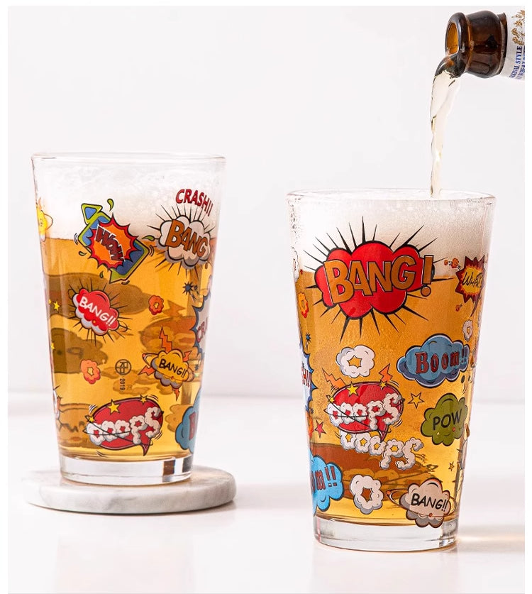 Glass Creative Heat-resistant Milk Drink Cup Printed Beer Cup | Exploding Flower