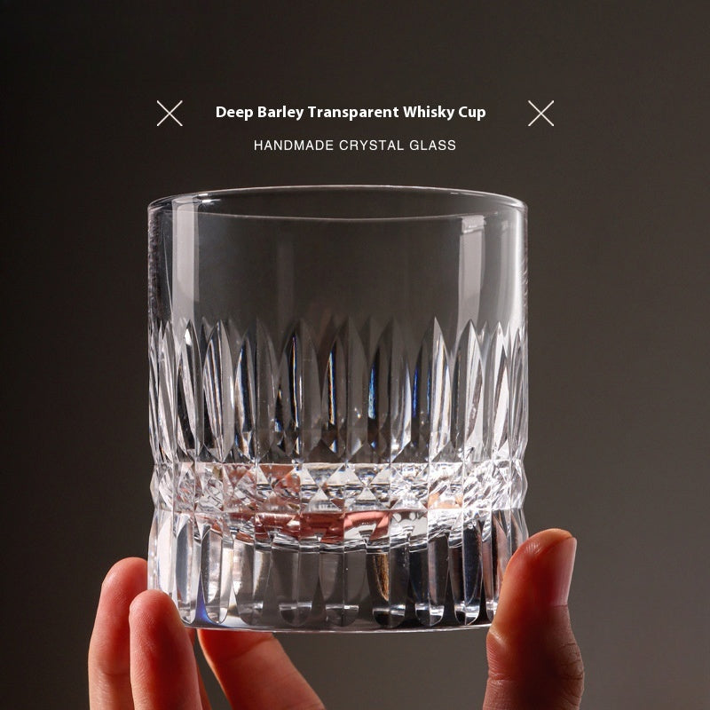 European wine glass transparent glass engraved cut cup | Remember