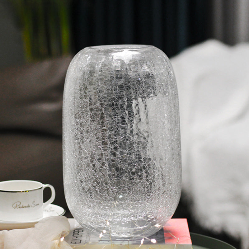 Creative light luxury cracked glass flower arrangement transparent home decoration | Ice flowers