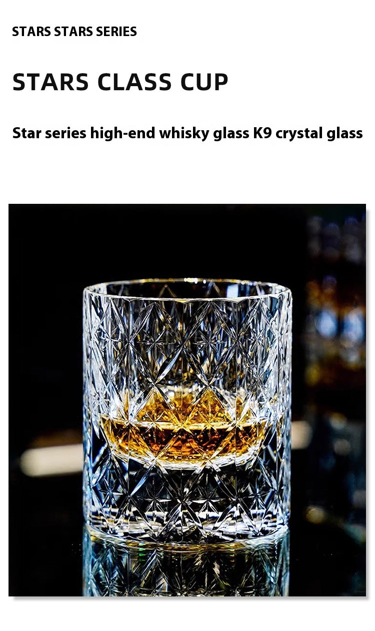 Cups High-end hand-carved K9 crystal glass whiskey foreign wine cup | Star