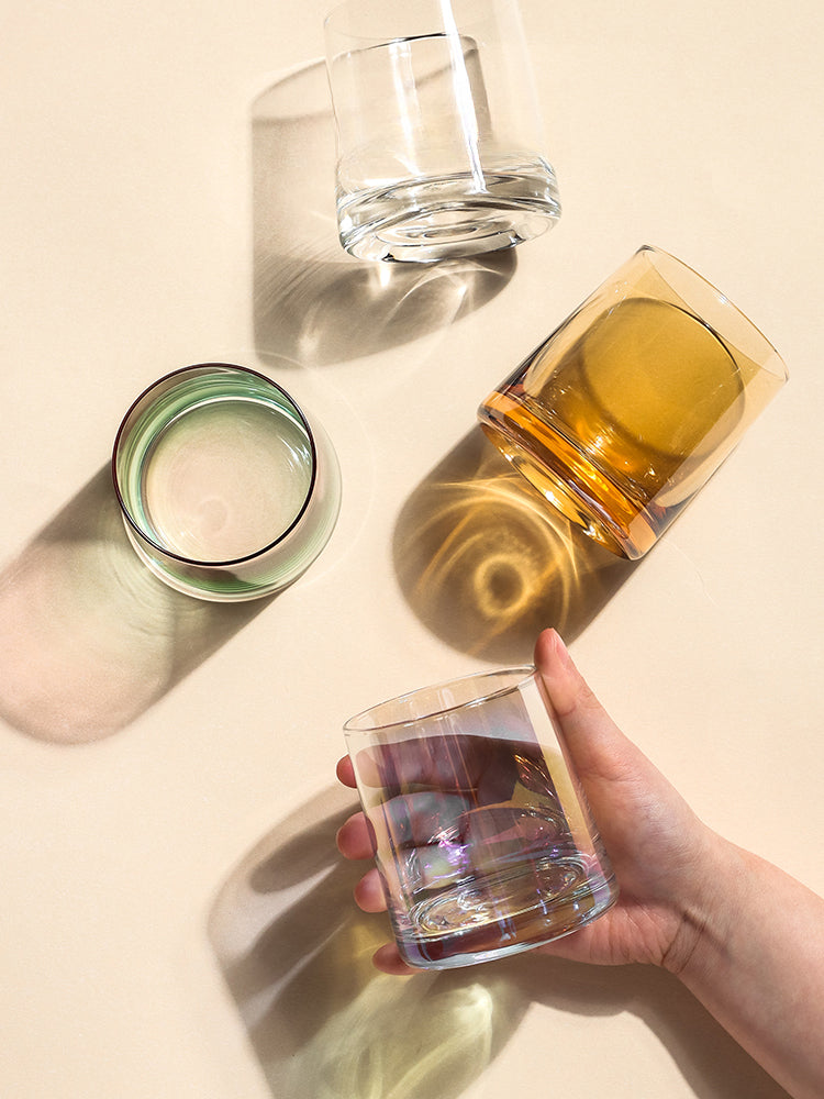Hochwertiger Glasbecher, hochwertiger Whiskyglas-Wasserbecher | Überlauffarbe