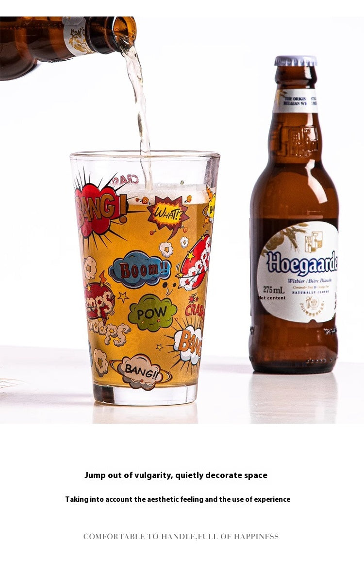 Glass Creative Heat-resistant Milk Drink Cup Printed Beer Cup | Exploding Flower