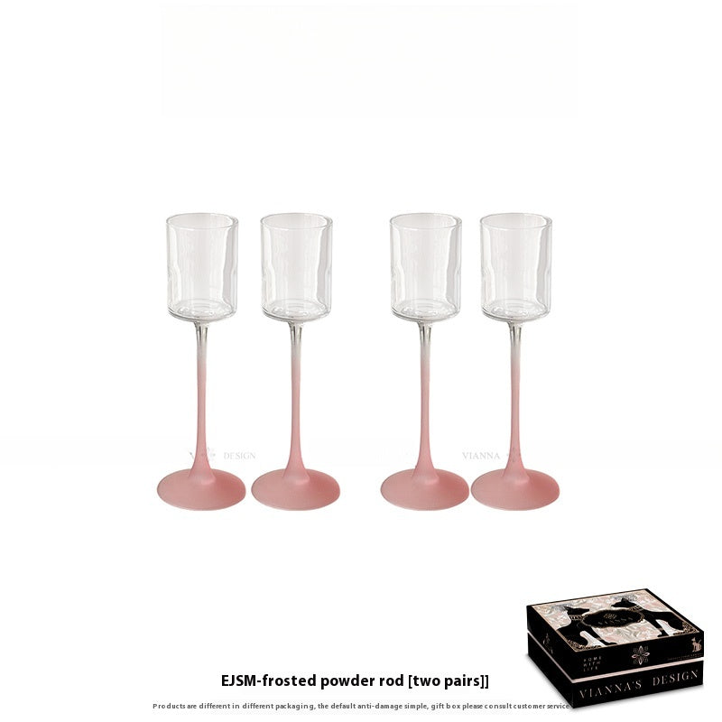 French frosted tall glass wine glass champagne glass niche straight cocktail glass