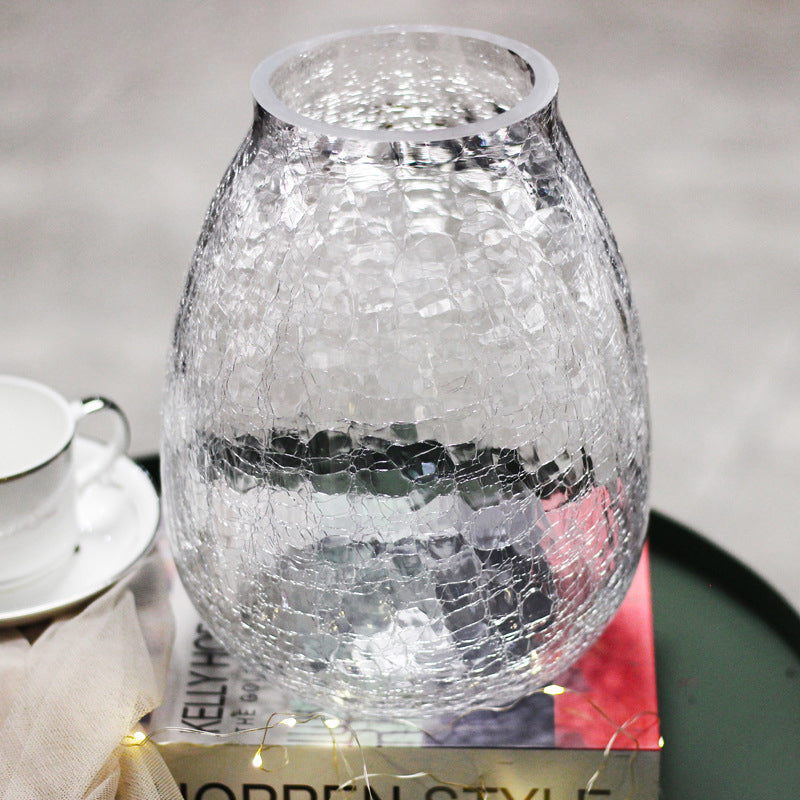 Creative light luxury cracked glass flower arrangement transparent home decoration | Ice flowers