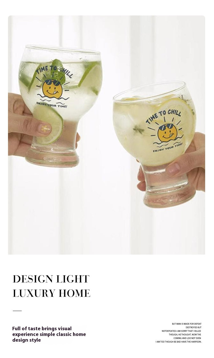 Beer Cup Glass Household Drinking Cup Creative Milk Cup | Smile