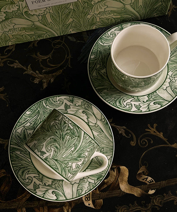 Cups French retro ceramic coffee cup and saucer set exquisite medieval cup | William