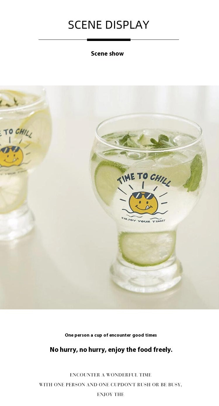 Beer Cup Glass Household Drinking Cup Creative Milk Cup | Smile