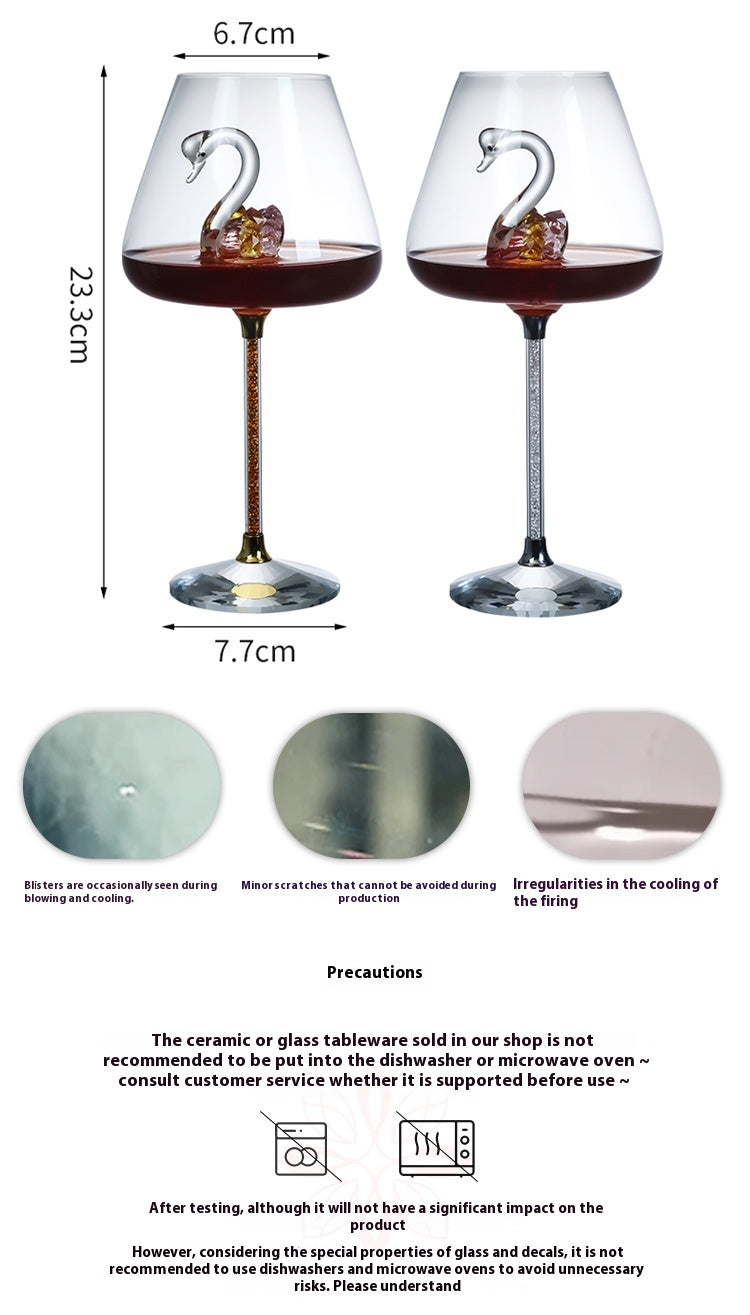 High-end crystal red wine glass set, household goblet wine glass souvenir
