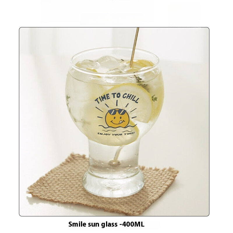 Beer Cup Glass Household Drinking Cup Creative Milk Cup | Smile
