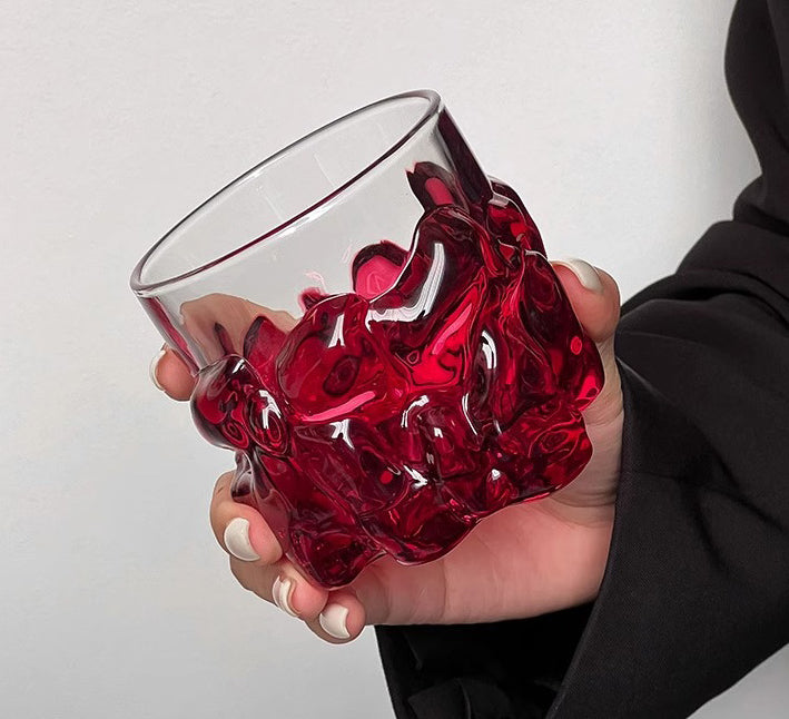 Rose Red · AHDN Creative Bright Glass Water Cup Household High Value Drink Cup Whiskey Glass