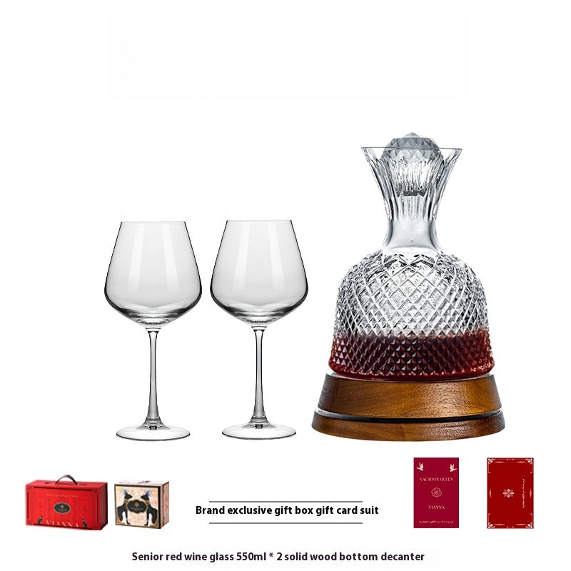 European high-end red wine glass rotating crystal wine decanter wine set